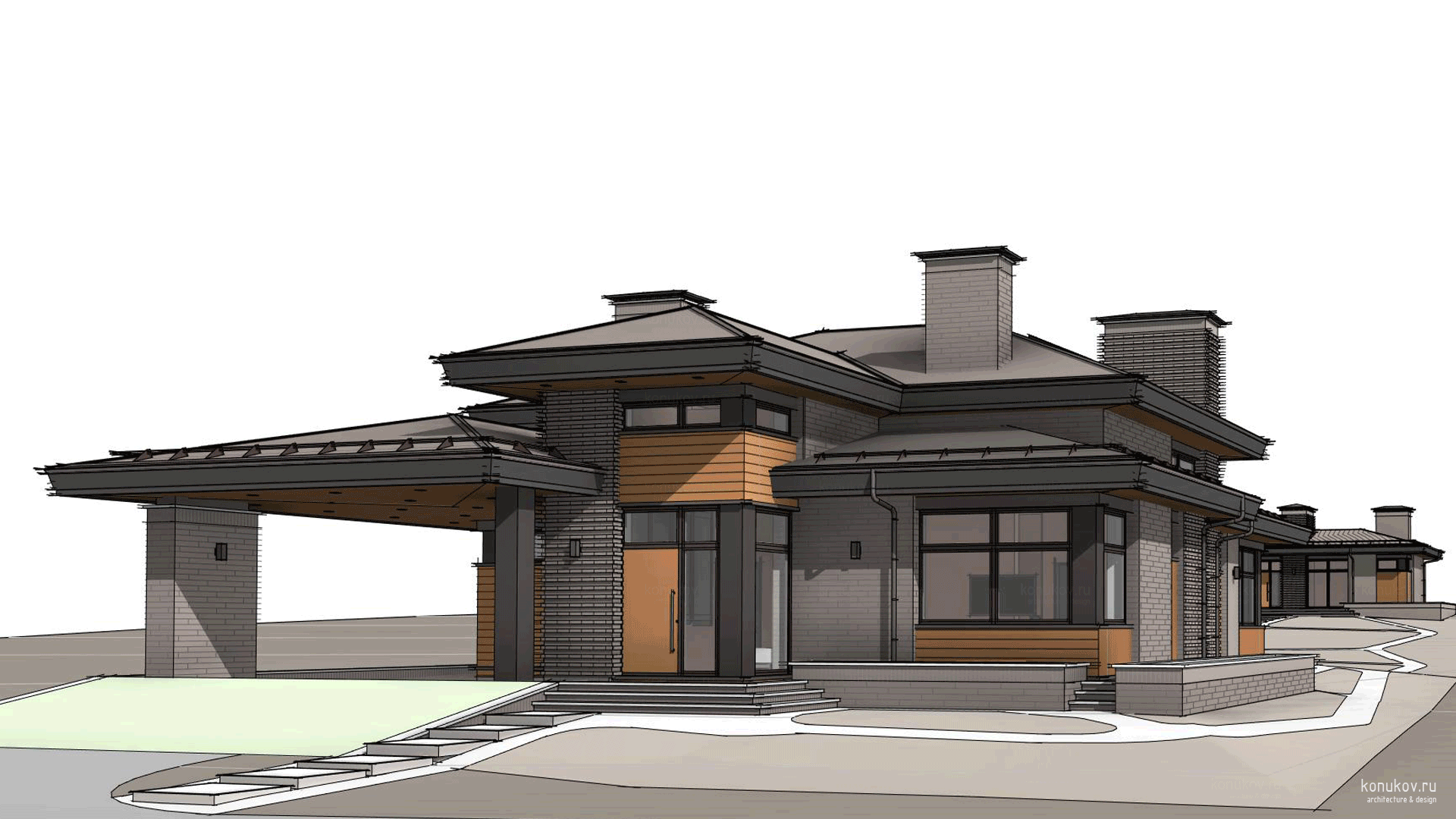 архитектура / монолитный каркас и каркас кровли