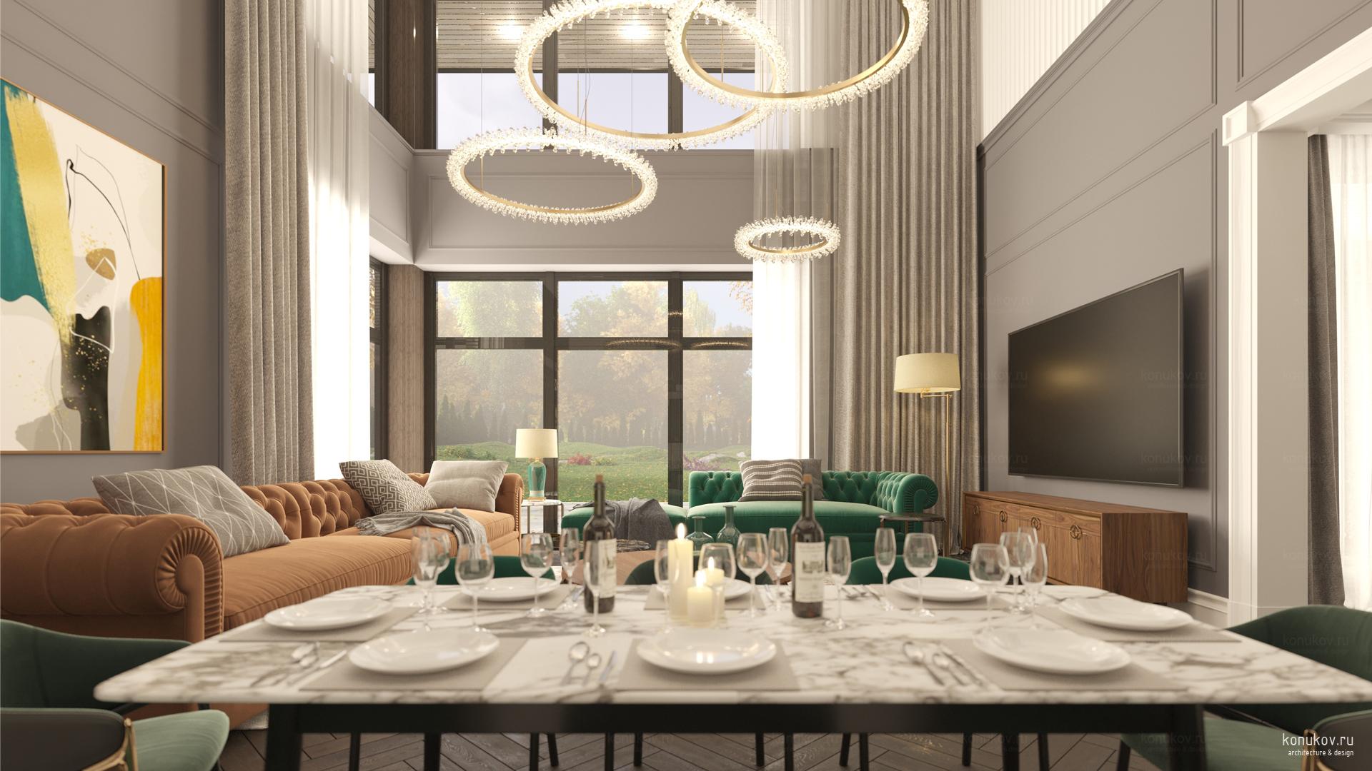 Гостиная вид на участок