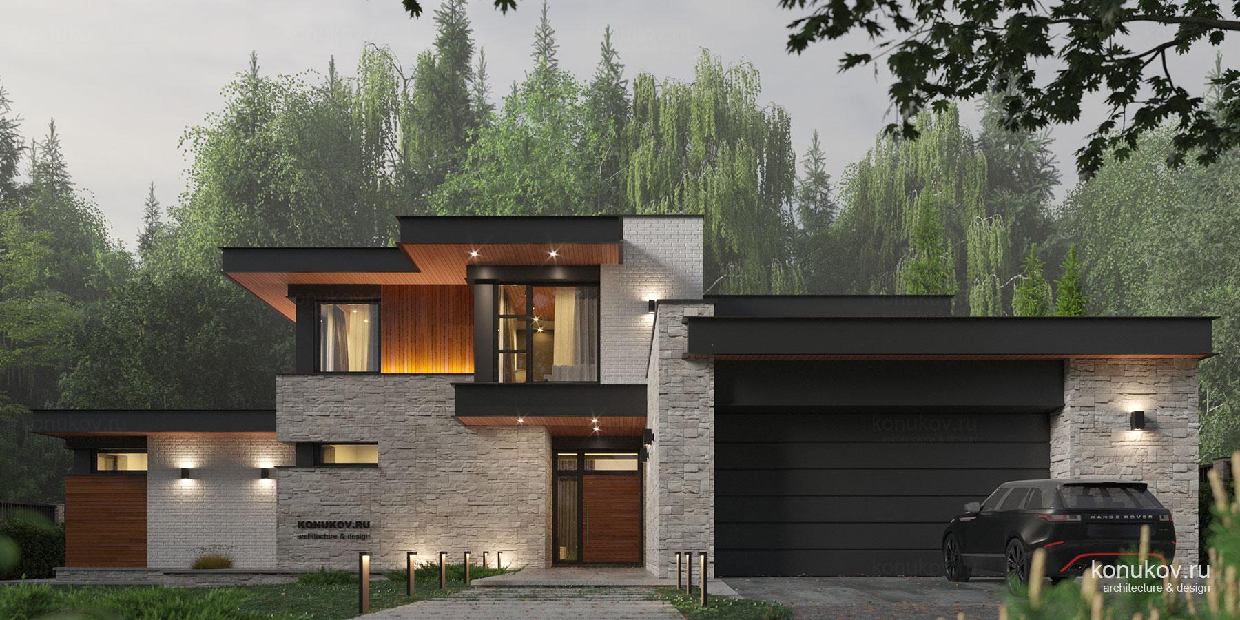 Новый дом на участке с существующим гаражом