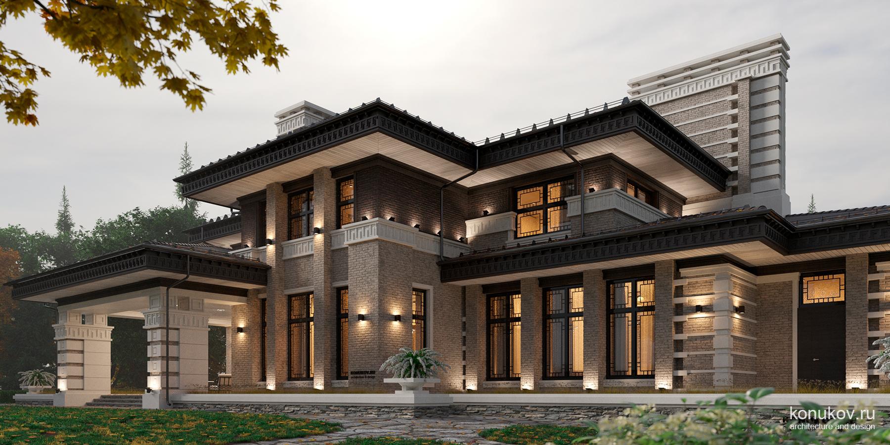 Дом в стиле Райта в Подмосковном поселке