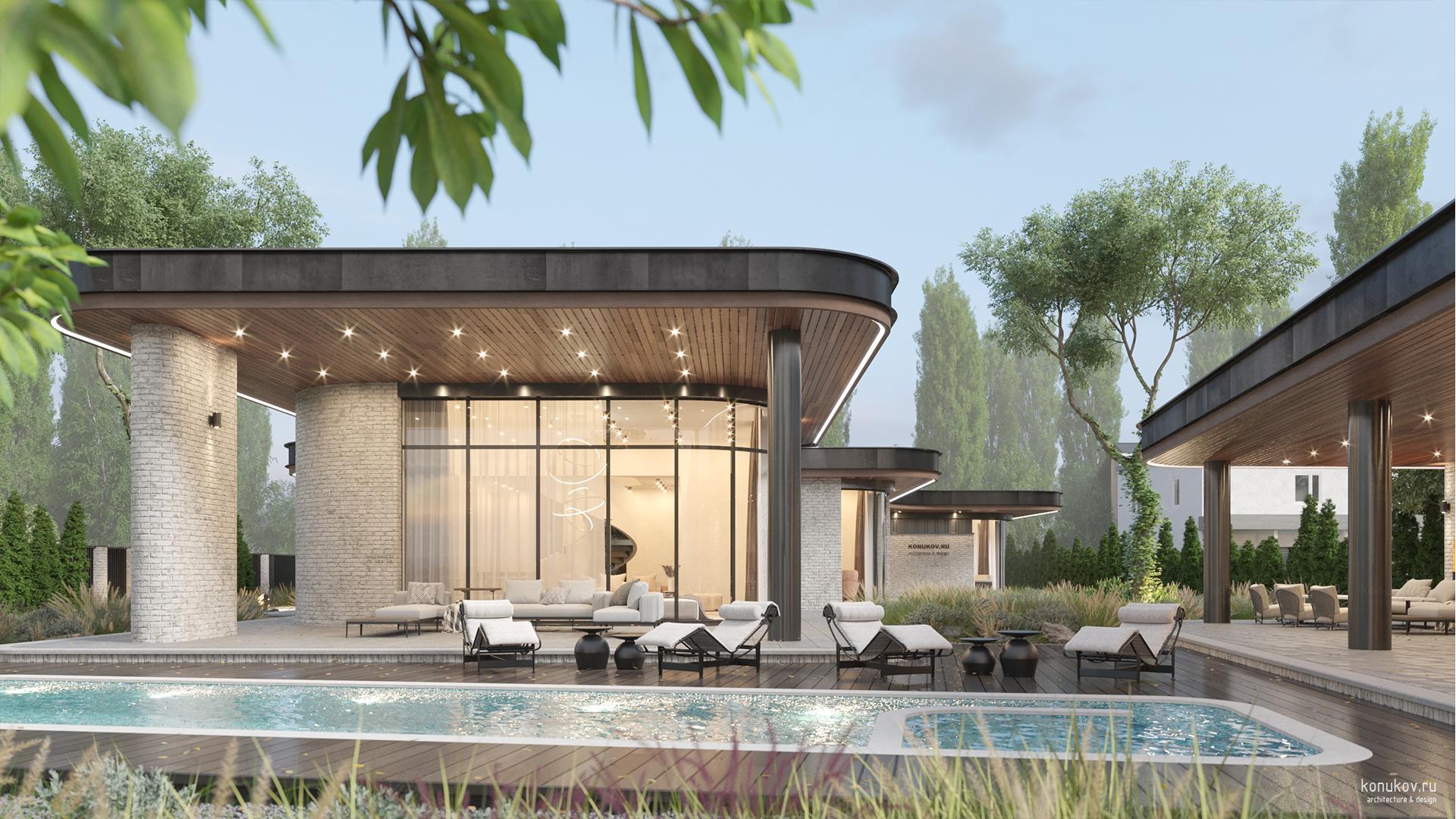 Комплексное освоение участка. 2 этажный дом, гостевой дом, cпа и бассейн