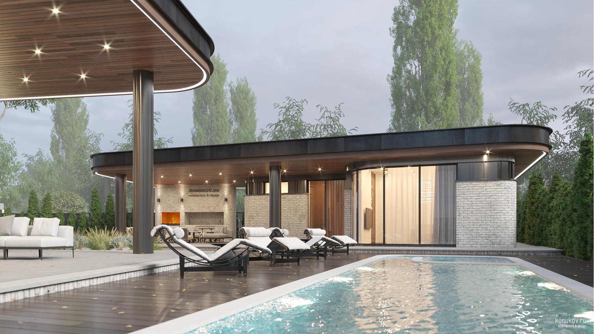 Комплексное освоение участка. 2 этажный дом, гостевой дом, cпа и бассейн