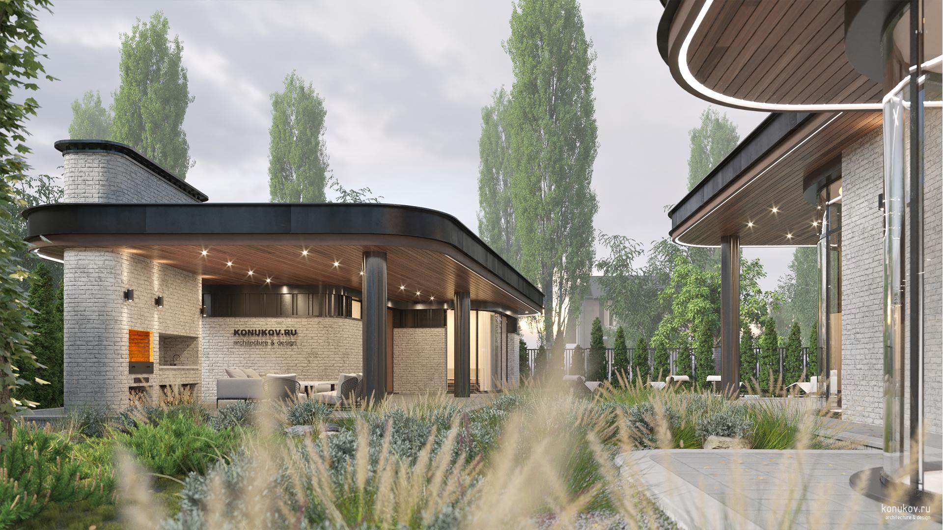 Комплексное освоение участка. 2 этажный дом, гостевой дом, cпа и бассейн