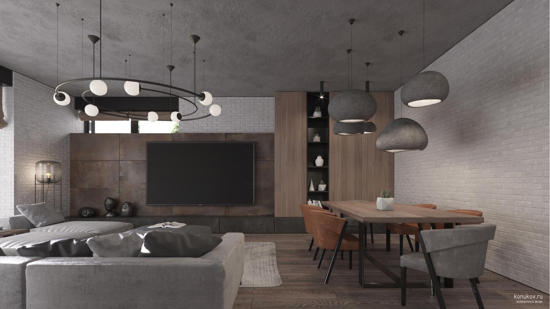 Вид на гостинную