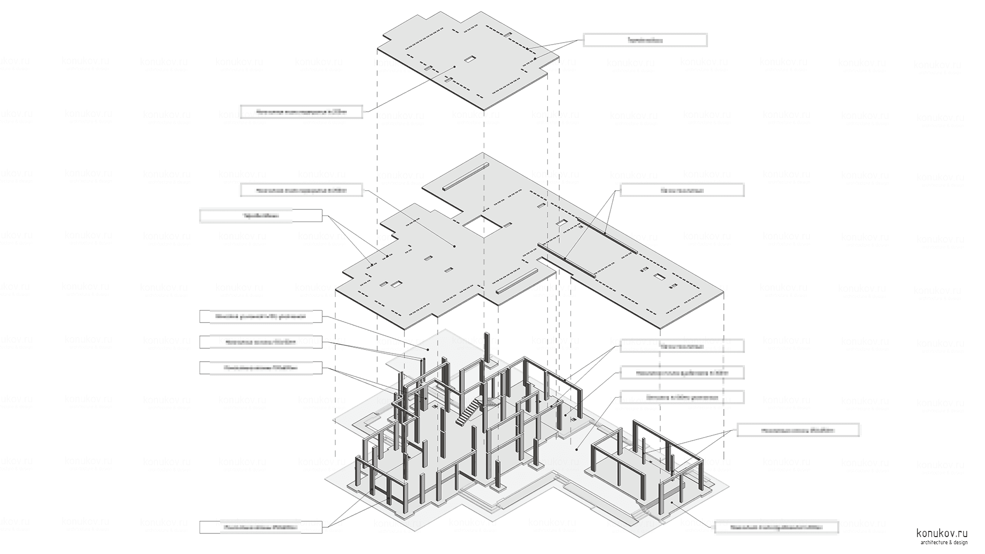 Изометрия Монолитный каркас