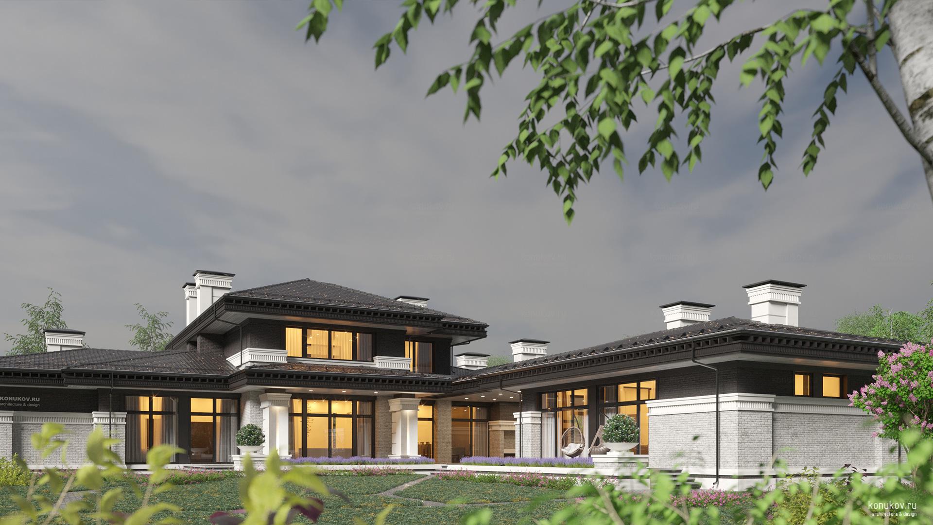 Дом без гаража и с отдельно стоящим СПА