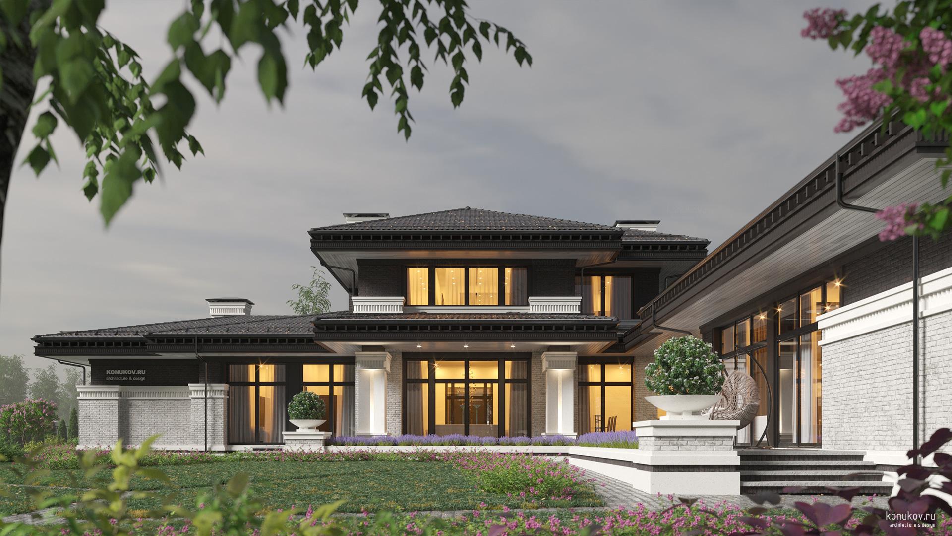 Дом без гаража и с отдельно стоящим СПА