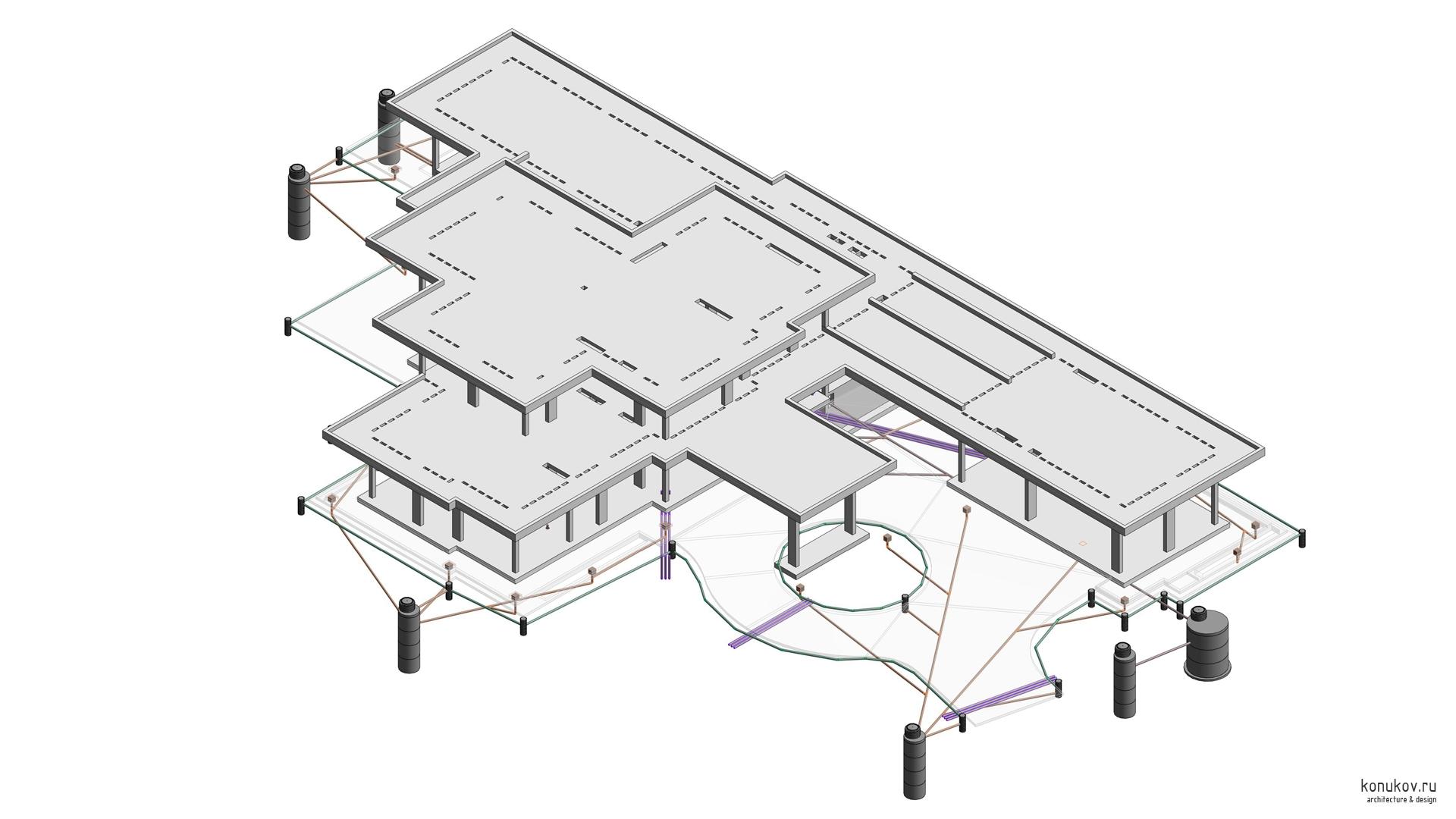 Изометрия конструкции железобетонные. Монолитные