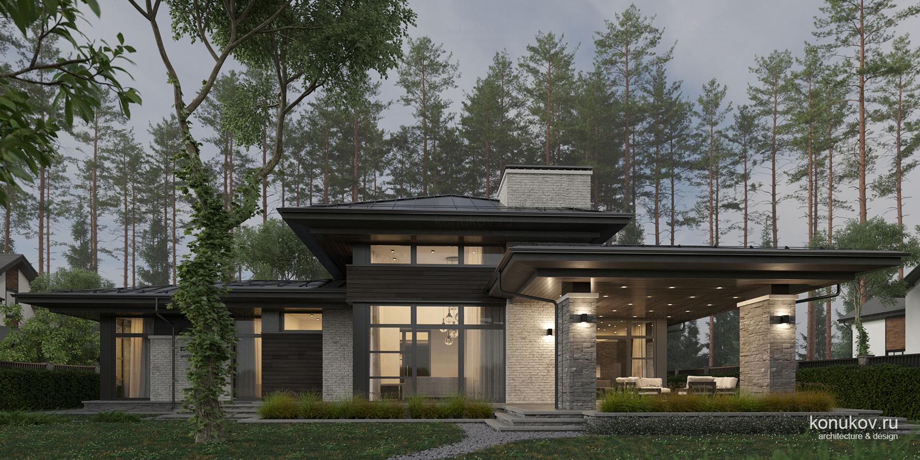 Проект дома со внутренним двориком