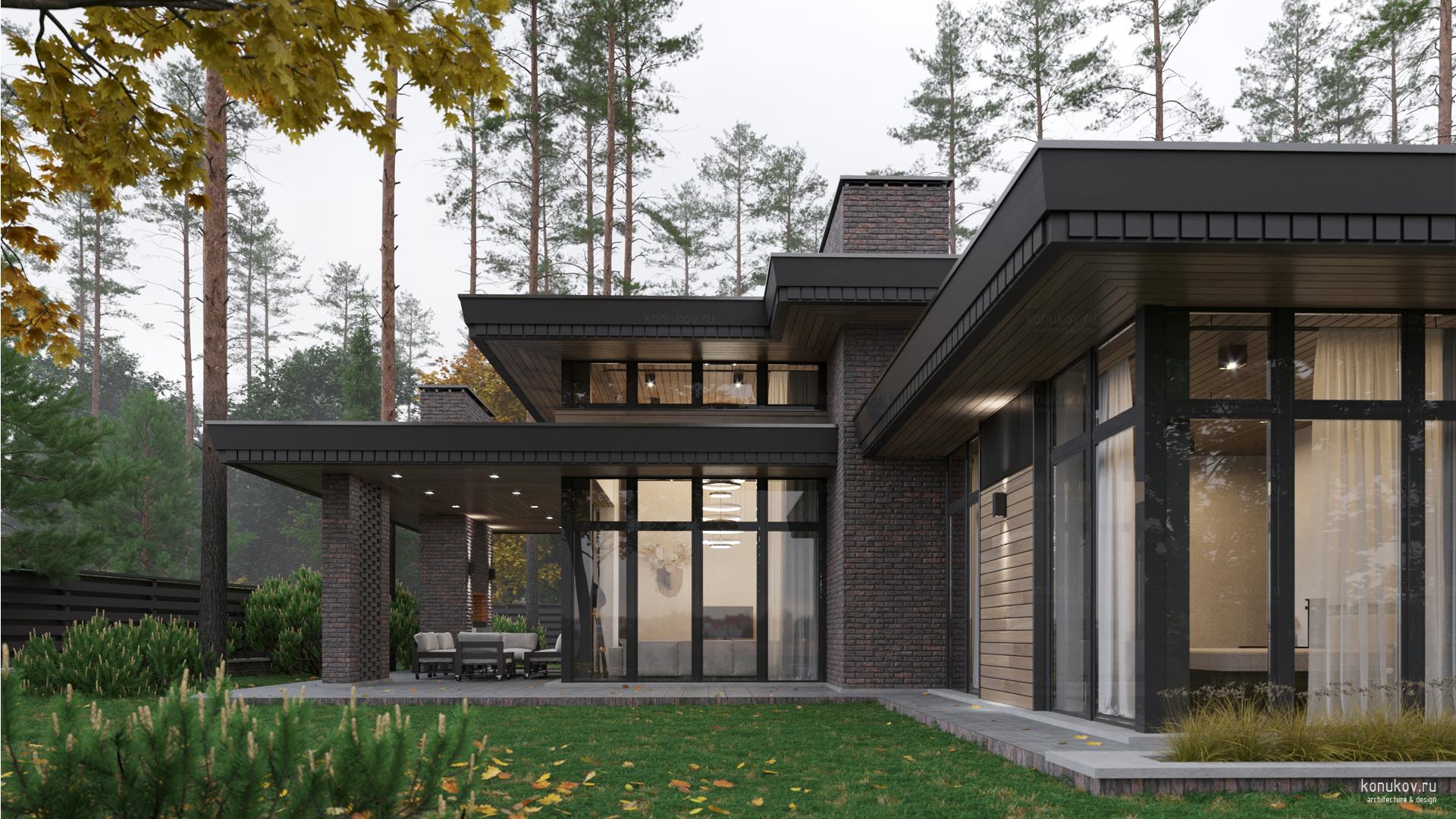 Простой одноэтажный дом без гаража на маленьком участке