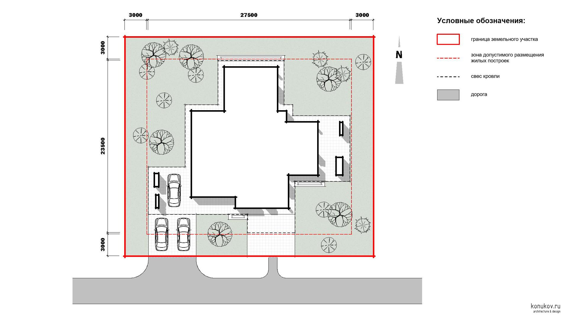 Простой одноэтажный дом без гаража на маленьком участке