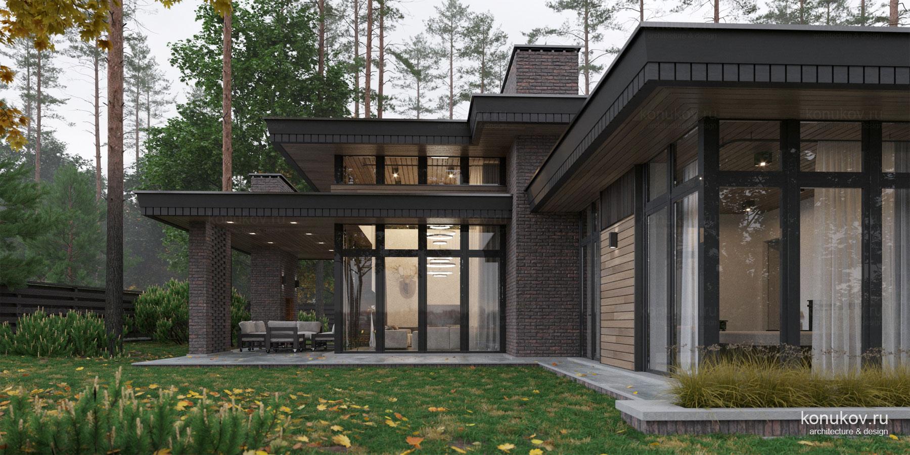 Простой одноэтажный дом без гаража на маленьком участке