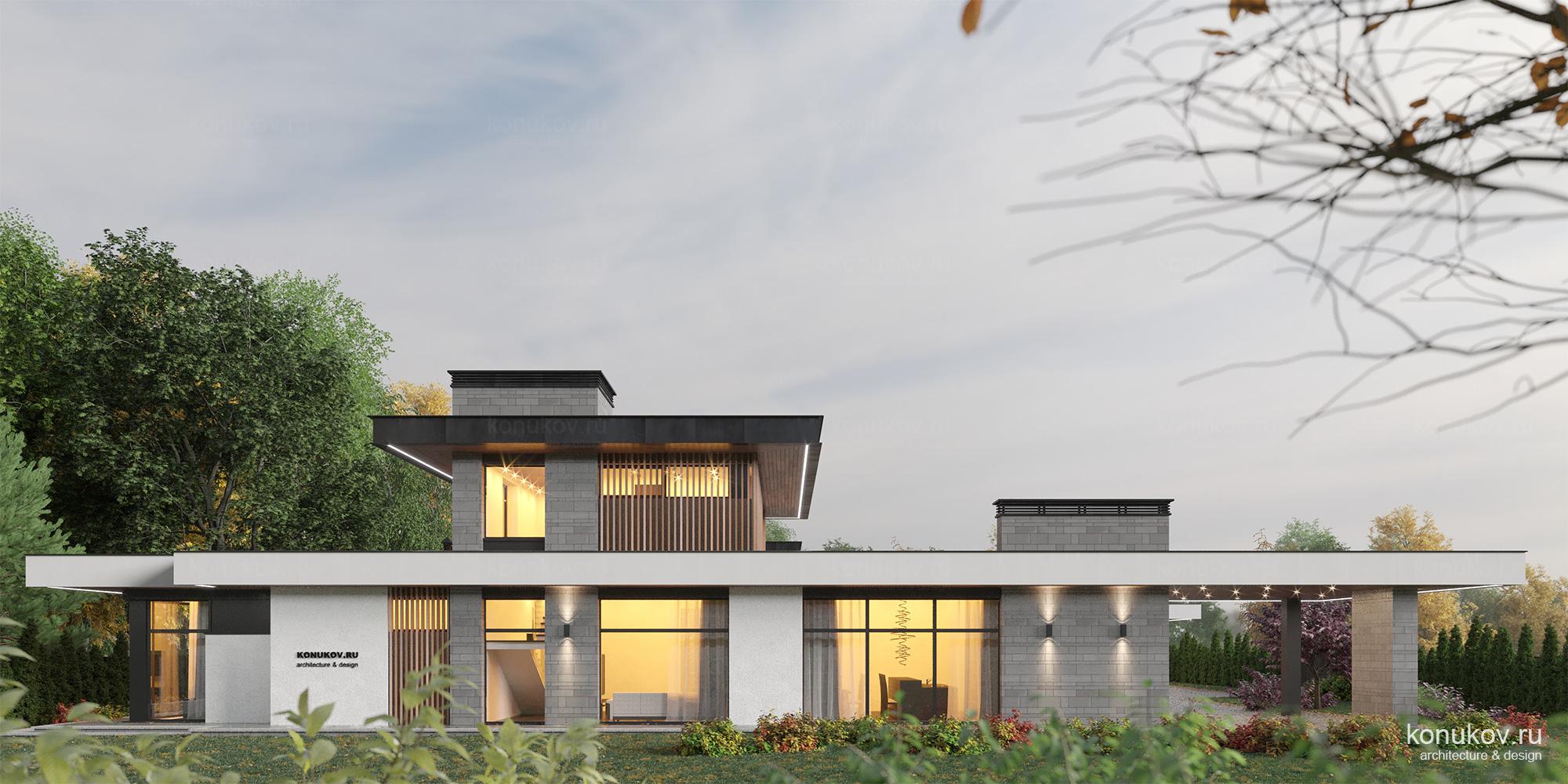 Два дома с бассейном и большим навесом