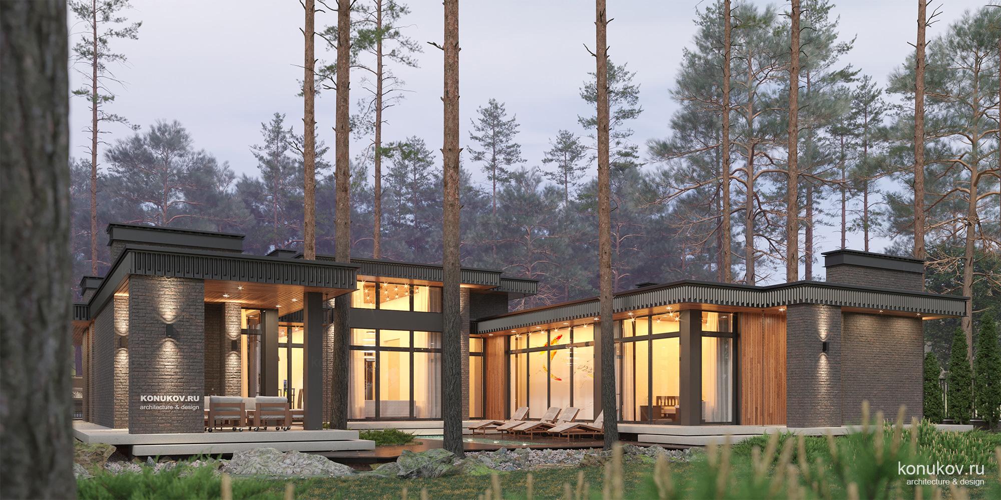 Дом с бассейном во внутреннем дворе