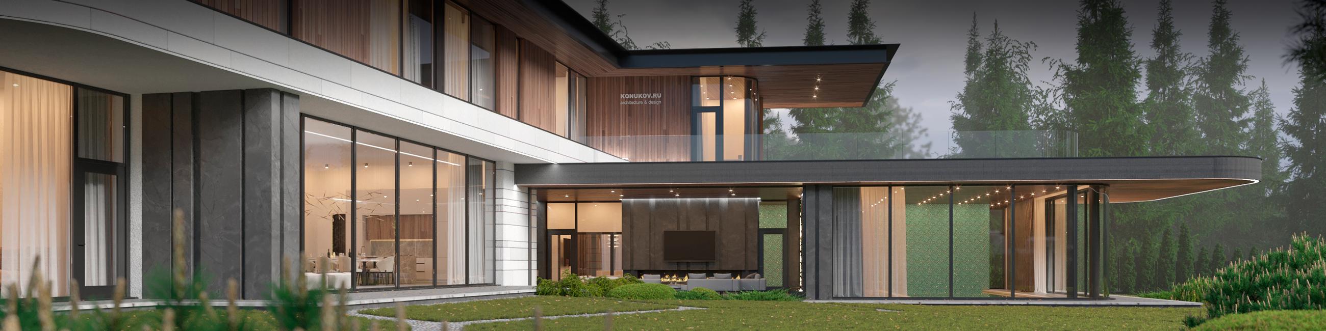 Трехэтажный дом с бассейном