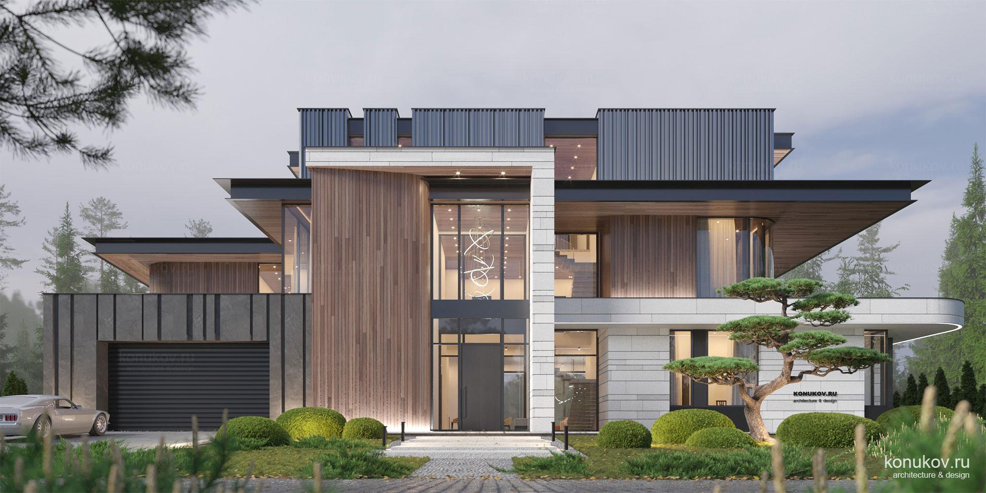 Трехэтажный дом с бассейном