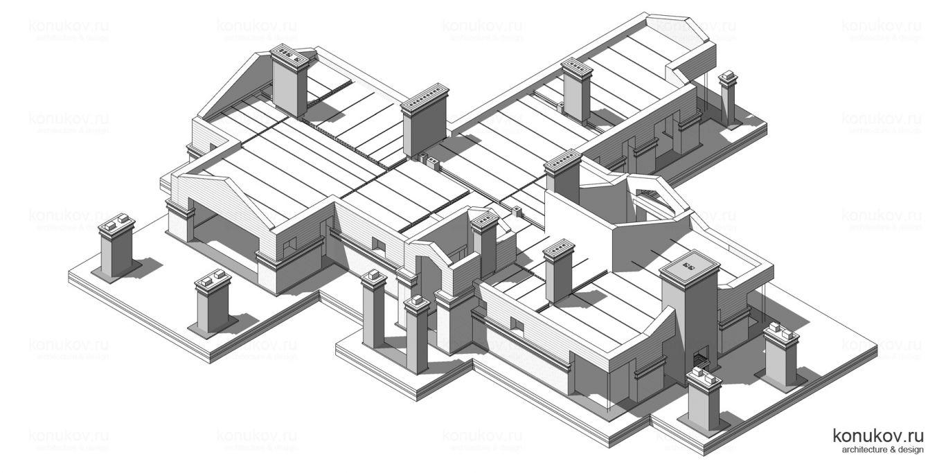 Дом для большой семьи на ровном участке