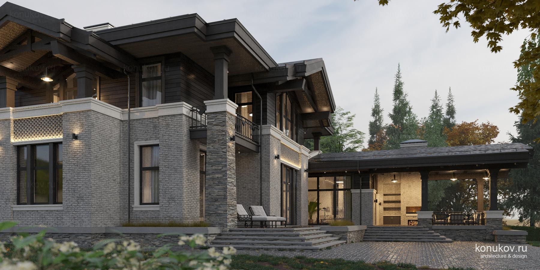 Двухэтажный дом с для большой семьи