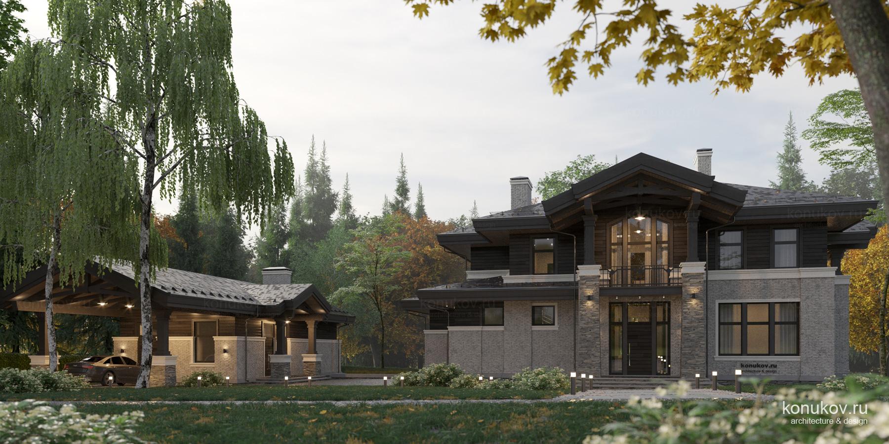 Двухэтажный дом с для большой семьи