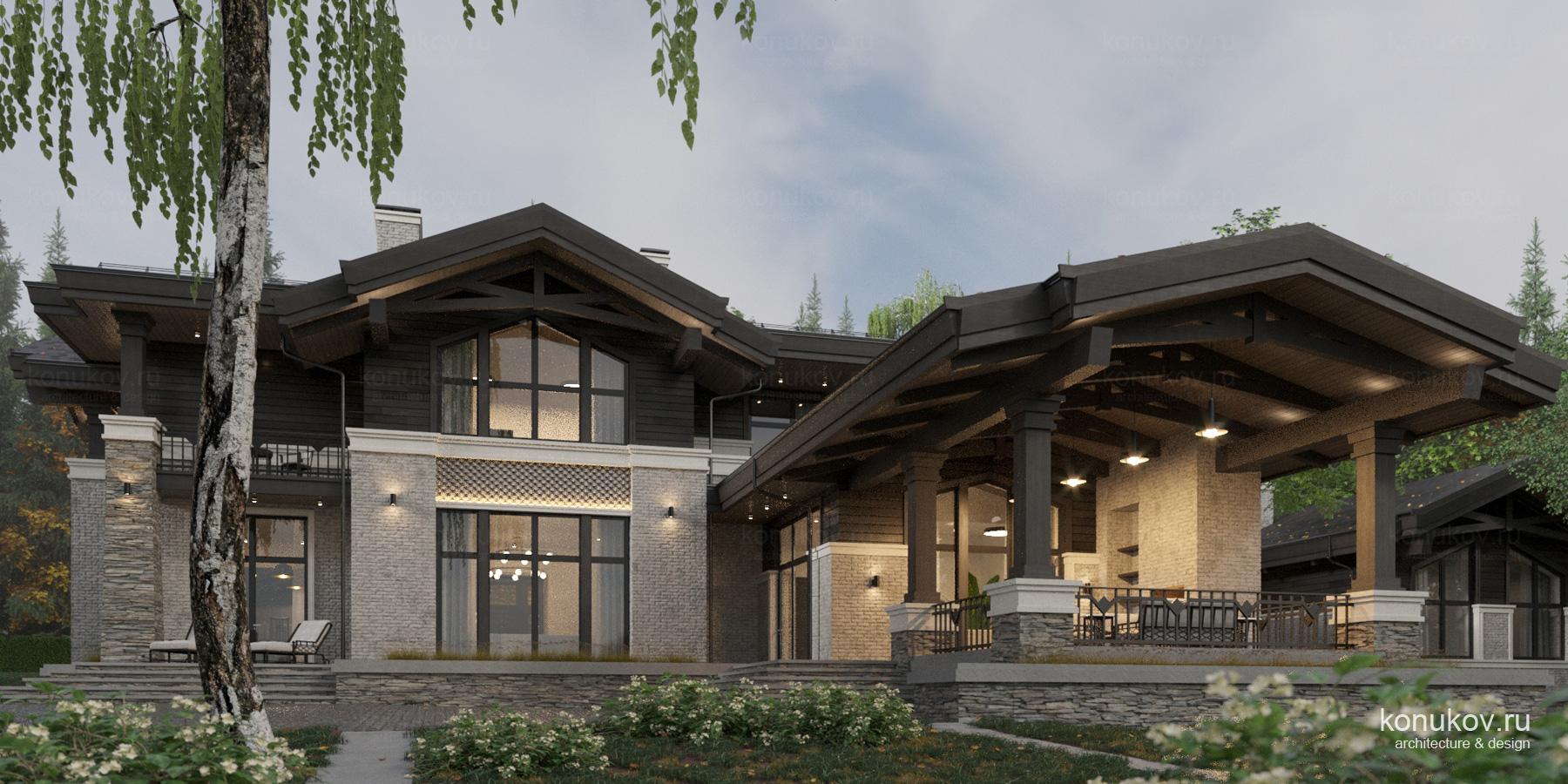 Двухэтажный дом с для большой семьи