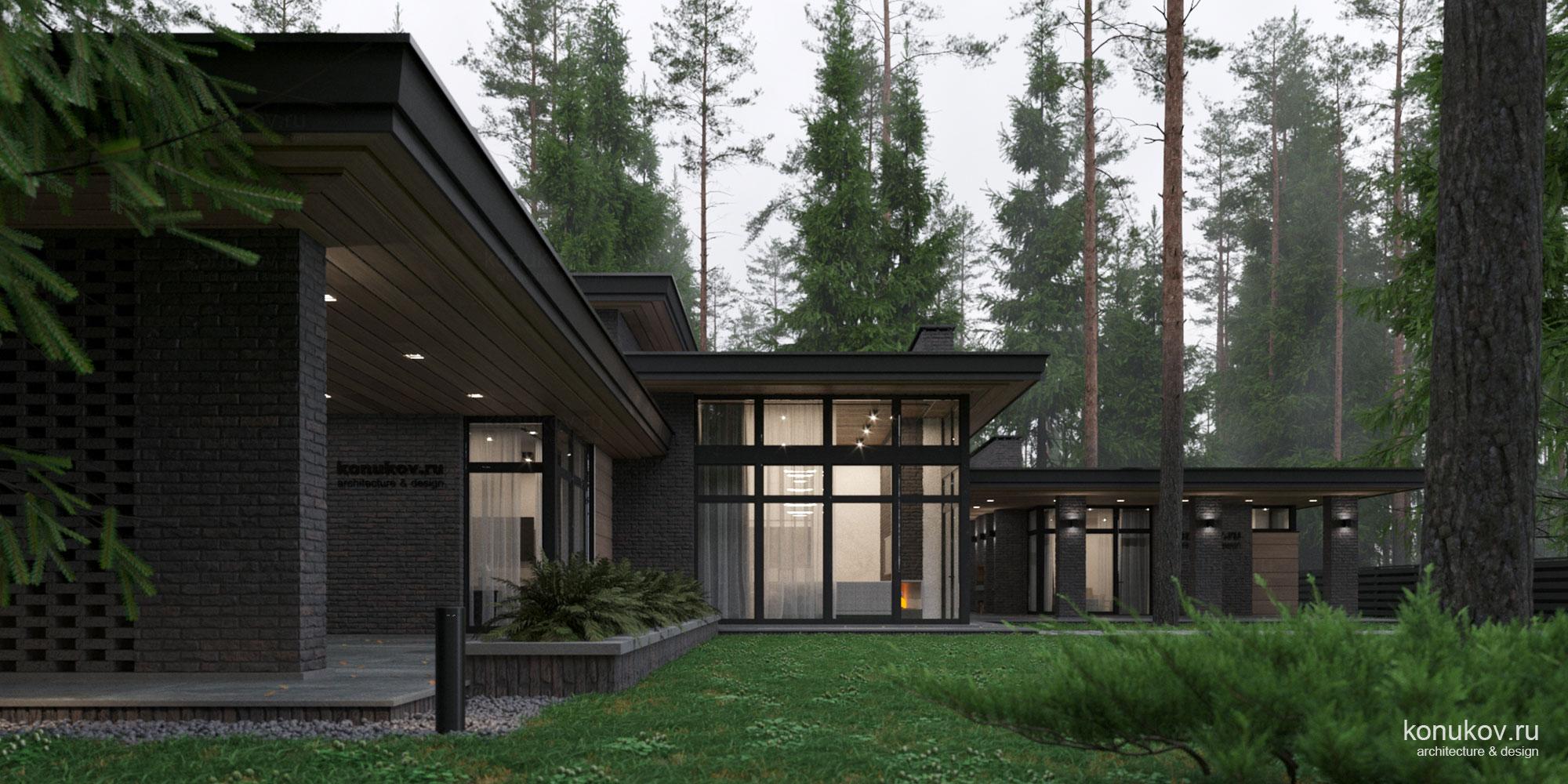 Двухэтажный дом c баней под общей кровлей