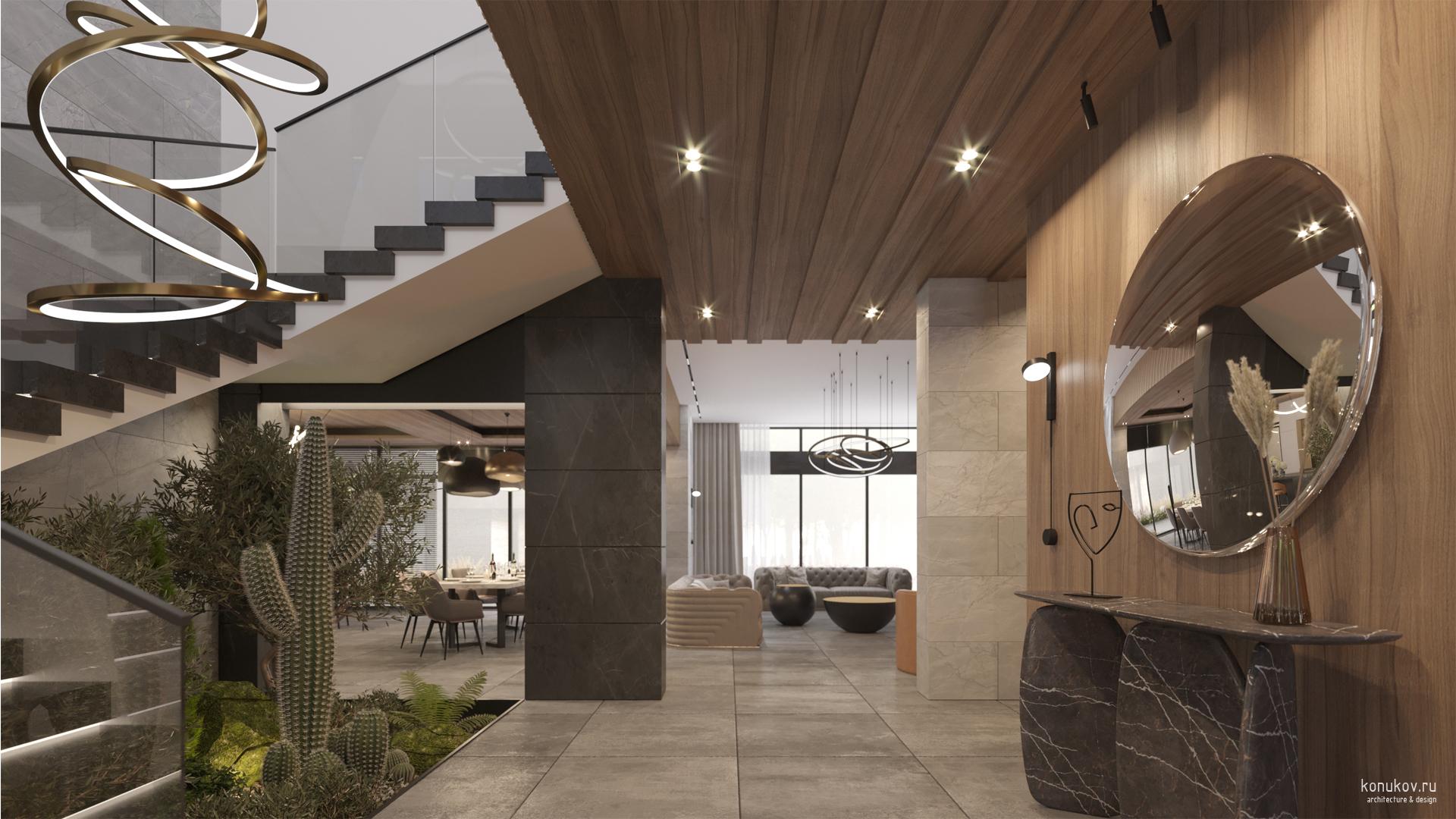 Холл. Вид на гостиную