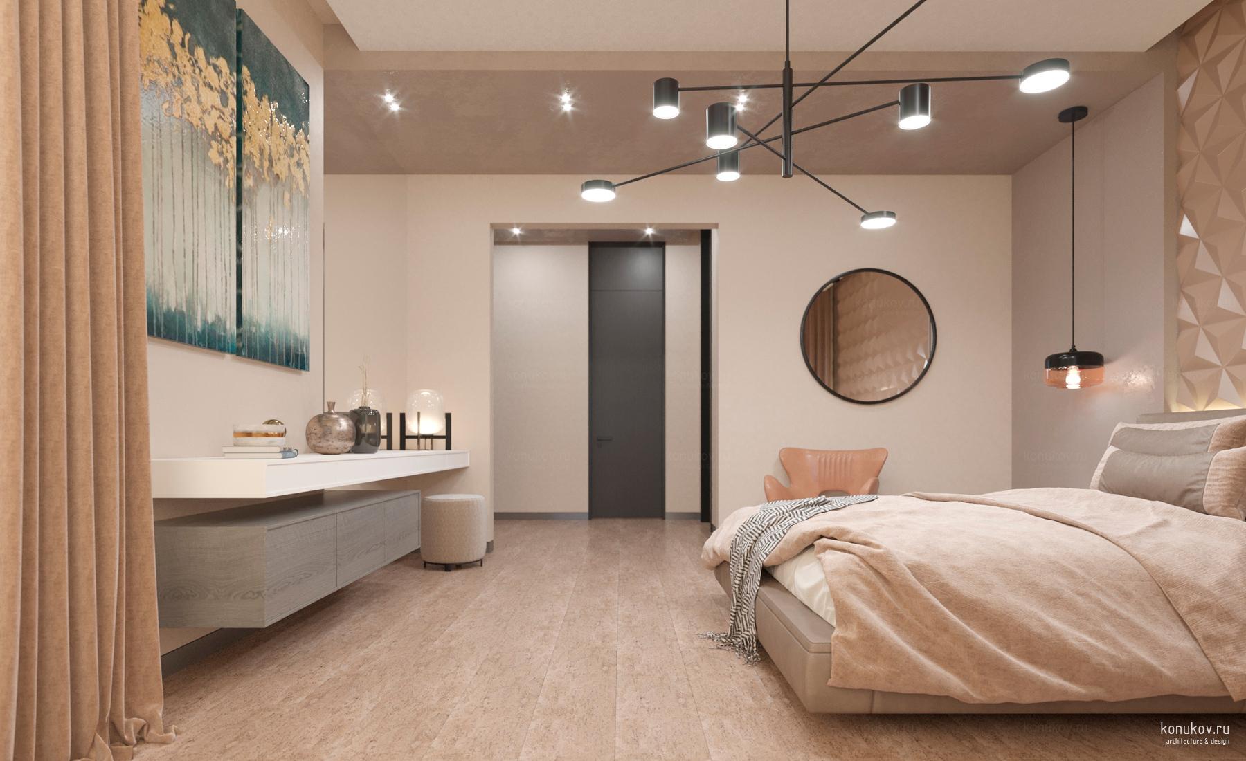 Блок мастер спальни. Спальня, гардероб и санузел