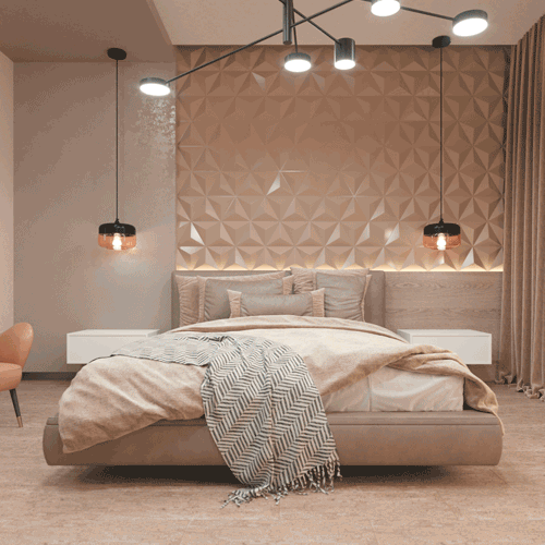 Блок мастер спальни. Спальня, гардероб и санузел